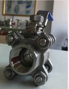 3 Piece Locking Stainless Steel Ball Valves , Full Bore 1000 WOG Ball Valve