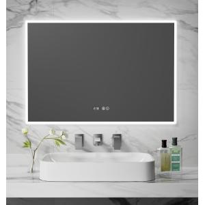 Espejo de baño LED inteligente resistente al agua con función antivaho, visualización de hora y temperatura