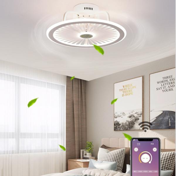Modern Bedroom Led Smart Ceiling Fan Light Creative Study Diningroom ceiling light with fan(WH-VLL-21)