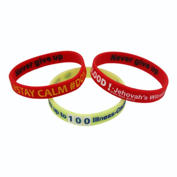 Custom Ink - Filled Silicone Bracelets Sport Event Rubber Wristbands
