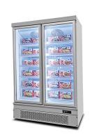 Refrigerar anticolisão do fã obstrui no congelador ereto com portas de vidro