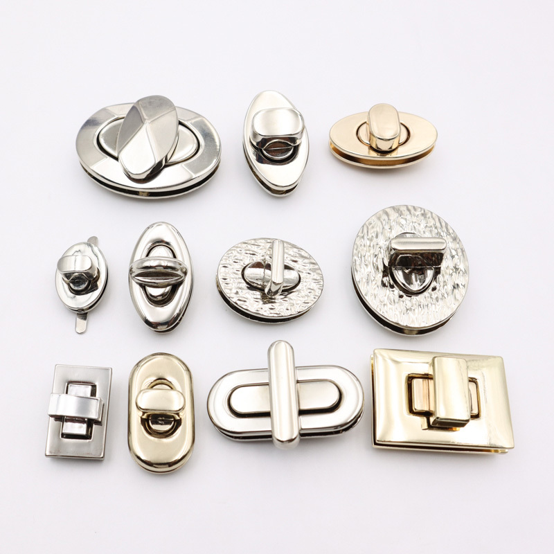Zinc Alloy Metal Bag Closure Shiny Gold Purse Latch Closure Luggage Hardware