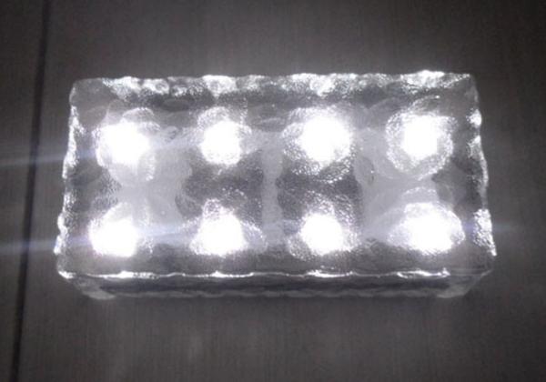 Outdoor Garden IP68 Waterproof Solar LED Frosted Glass Ice Cube Brick Light LED Brick Paver Light