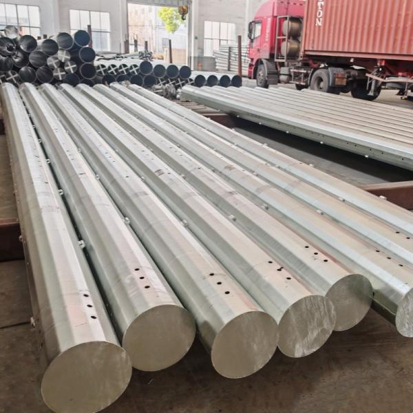 16 Sided Polygonal Transmission Steel Pole Hot Dip galvanised steel posts ASTM A572