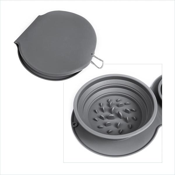 Циновка силикона шара любимца складного медленного фидера шара собаки перемещения двойная