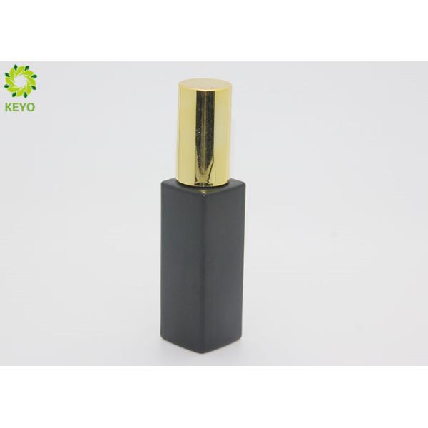 Square 30ml Matte Black Glass Bottles , Organic Oil Glass Pump Bottles