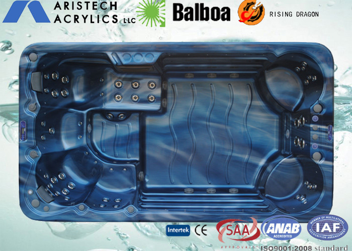 Long Rectangle Acrylic Whirlpool Massage Swimming Outdoor Bathtubs, 4000 * 2250 * 1170mm