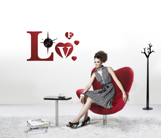 Removable Home Decoration Designer Wall Sticker Clocks 10A084 