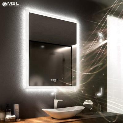 Wall Mounted LED Square Mirror 6000K LED Illuminated Bathroom Mirror Customized