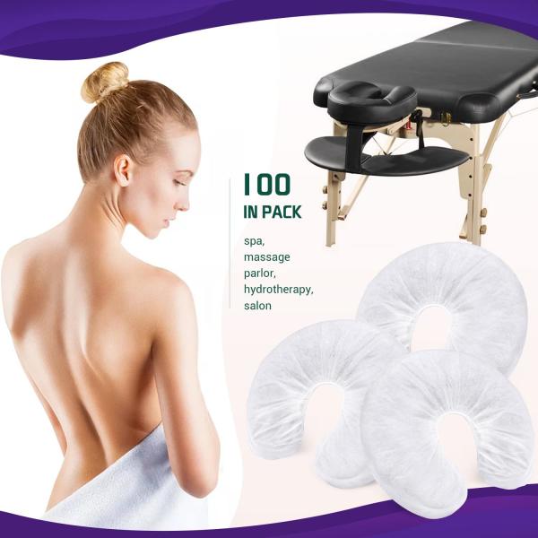 Disposable Face Cradle Covers, Non-Woven U-Shaped Massage Pillow Covers, Fitted Face Pillow Cushion, Non-Sticking