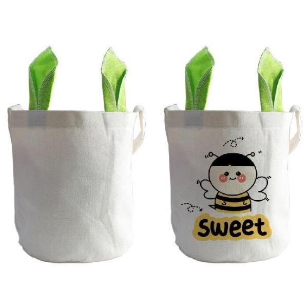 35*45cm DIY Sublimation Easter Basket Blanks With Rabbit Ears For Easter Day