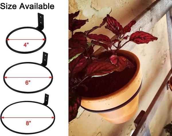 4 inch Wall Planter Ring Hanger Standard Wall Mounted Pot Hook Bracket for Wall Mount