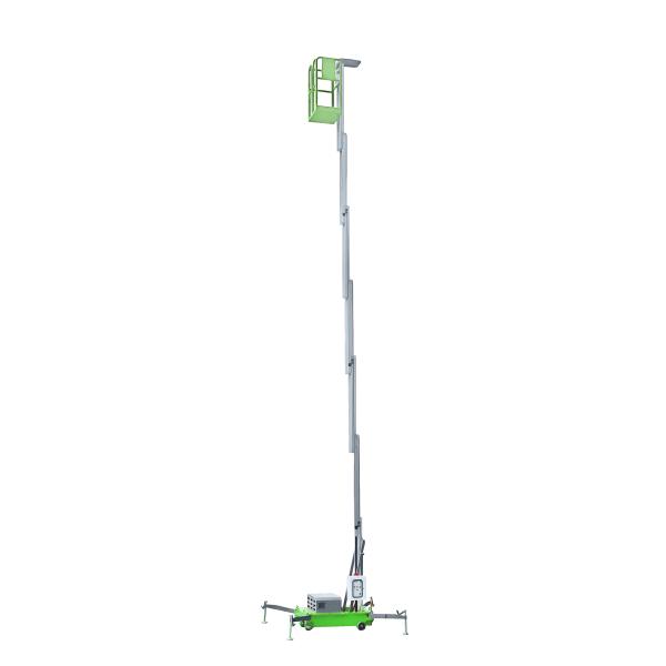 Portable Aluminum Aerial Work Platform Single Mast Man Lift 8 Meters Lifting Height