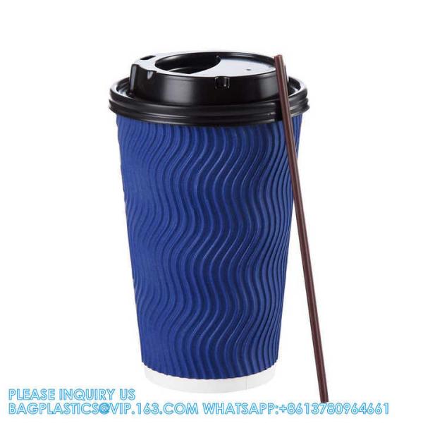 Christmas Disposable Coffee Cups 12 Oz Insulated Ripple Wall Cup With Lid, Xmas Disposable Coffee Espresso Cups