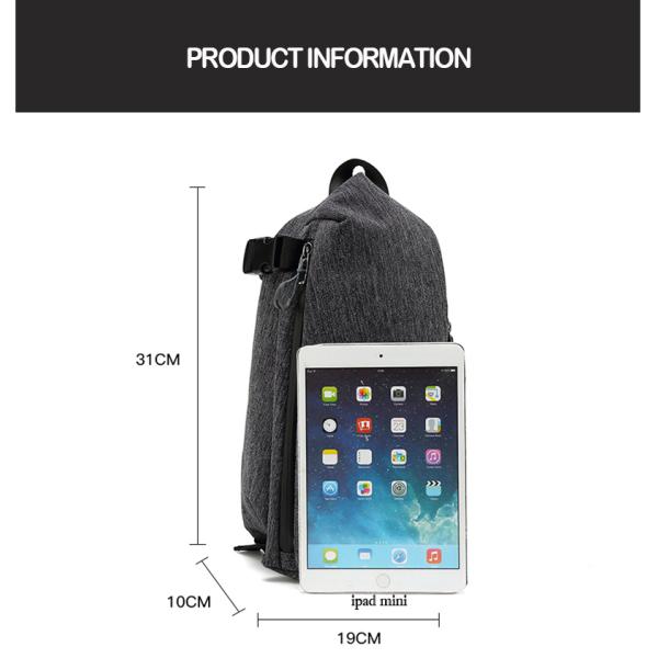 Nylon PU Anti Theft Crossbody Chest Sling Bags 19*10*31cm