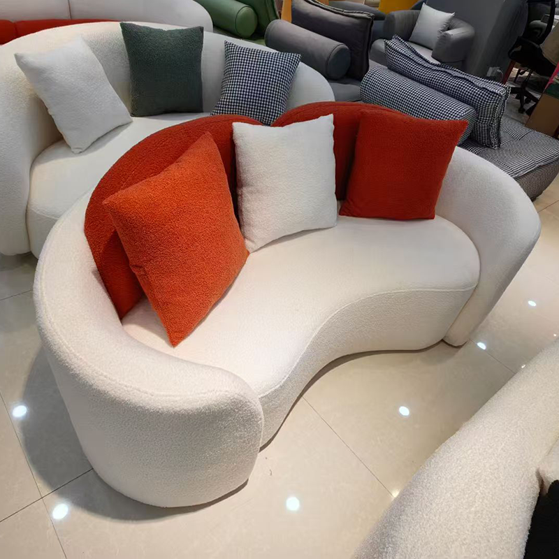 Creative Curved Sofa Set Modern Eco-Friendly Fabric for Villa School Living Room Bedroom Leisure Furniture Comfortable Sponge