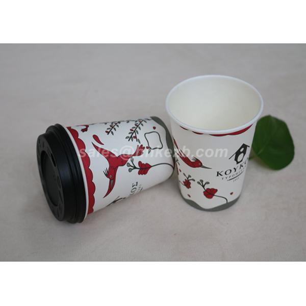 500ML Printed Recyclable Single Wall Paper Cups Cutomized Logo For Hot Drinking