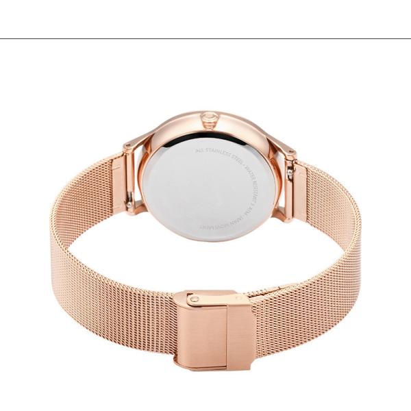 39mm Rose Gold Wristwatch Stainless Steel Back Gold Chain Watch For Ladies