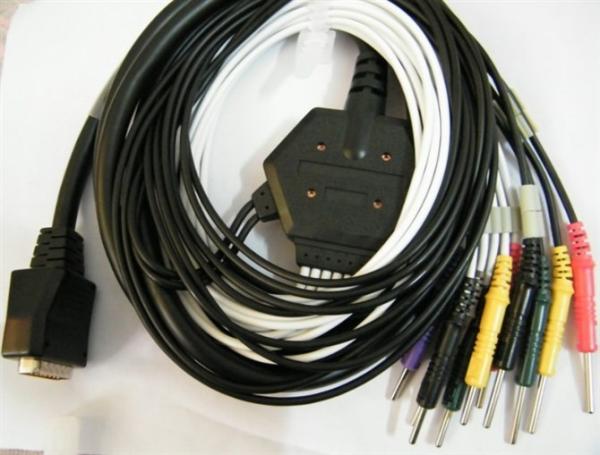 Professional EKG Wires Medical Cables TPU Material Red Cap With Screw