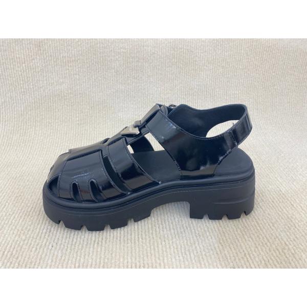 TPR Womens Silver Platform Sandals With Thick Soled And Cover Head