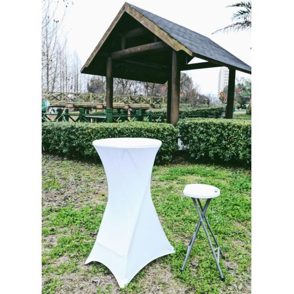 HDPE White Round Folding Table 29 Inches Height With 24 Inches Diameter Tabletop