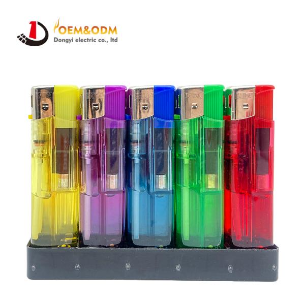 Dongyi 2025 OEM 81mm Refillable Plastic Electronic Lighters Cigar Smoking Electric Custom Logo Gas Cigarette Lighter