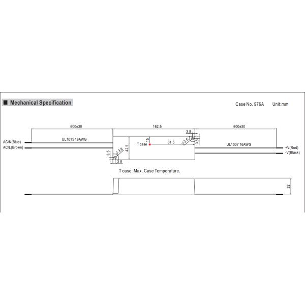 СИД LPV-60 162.5*42.5*32mm освещая электропитание 5V - 48V IP67 водоустойчивое