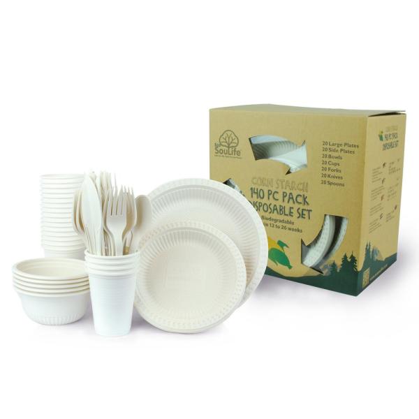 Environmentally Friendly Cornstarch Utensil Compostable Disposable Cutlery