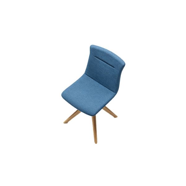 Rotating Padded Meeting Room Chairs Solid Beech Wood Base For Dining And Cafe