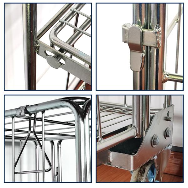 Серебряный складовый склад, прокатная гальванизированная логистическая тележка