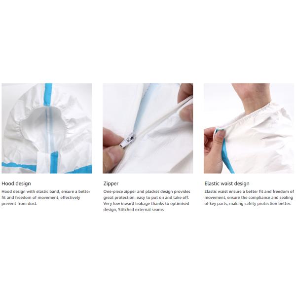 Heavy Duty Full Body Hooded Disposable Medical Clothing