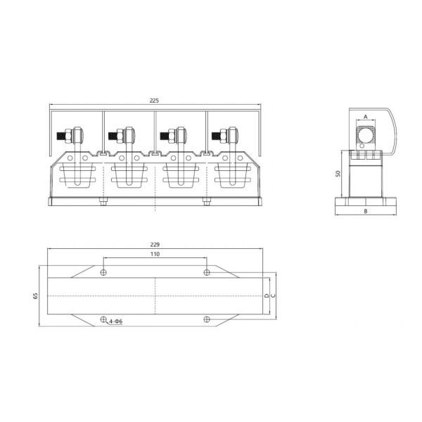 MOLDVOLT 4-Pole Primary Static Plug-In Connector - Low-Voltage Switch Cabinet Main Circuit Core Connection Accessory