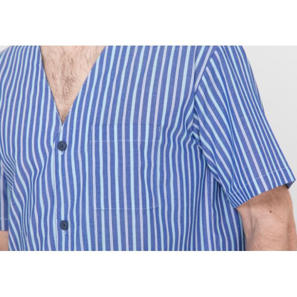 Comfy Mens Shorts Sleepwear V Neck , Anti Shrink Summer Mens T Shirt Pyjamas