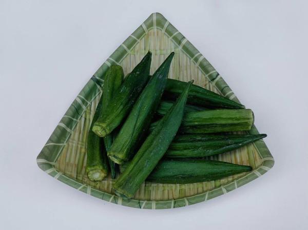 Vácuo orgânico fresco e natural Fried Okra da baixa temperatura dos petiscos dos vegetais secados