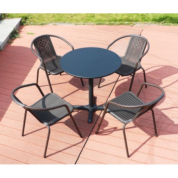 Квадратный круглый на открытом воздухе ресторан ставит мебель на обсуждение патио стали углерода погодостойкую