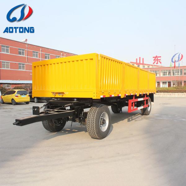 Customizable Drawbar Dolly Hydraulic Truck Flatbed Light Side Wall Farm Cargo Agricultural Dropside Semi Tractor Full Trailer