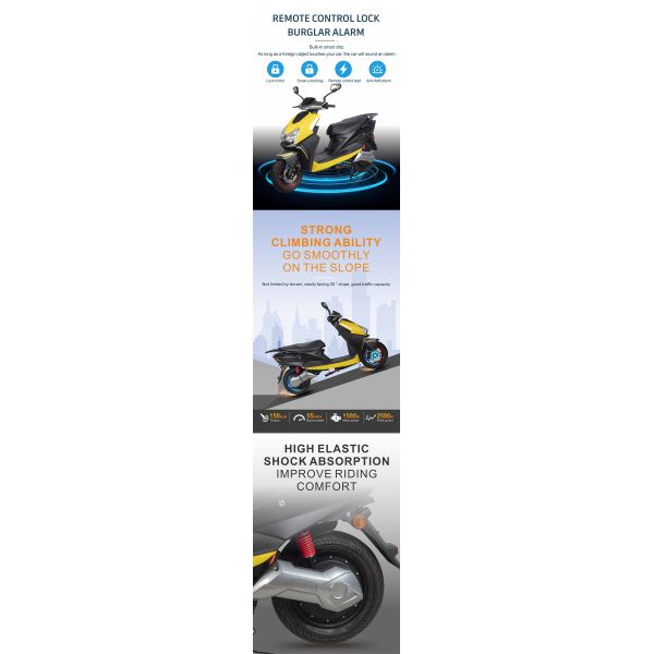 1500W Micro Mobility Electric Scooters Road Legal Motorcycle 75KG