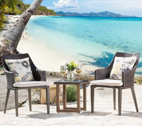 Modern PE Rattan Chair Aluminium Outdoor Garden wicker table and chairs sets