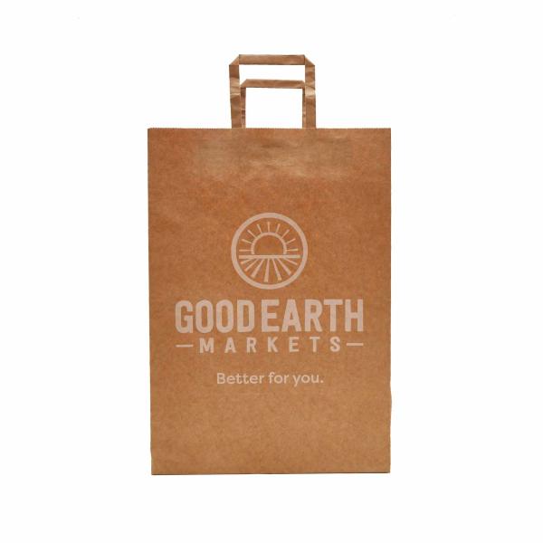 10 X 6 3/4 X 12 Kraft Paper Bags With Flat Handles