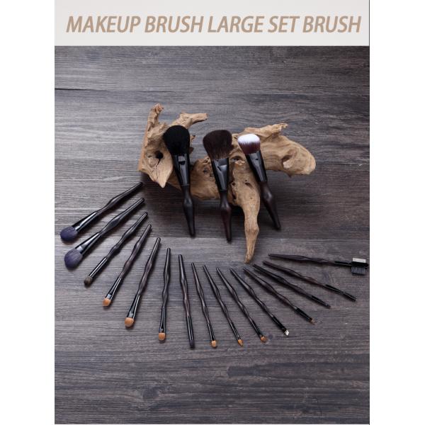 18 штук натуральные волосы большие макияжные щетки набор частный маркировка макияжные щетки