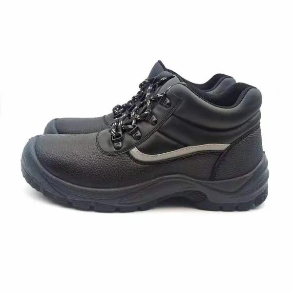 Chaussures de sécurité industrielles en PU en cuir noir
