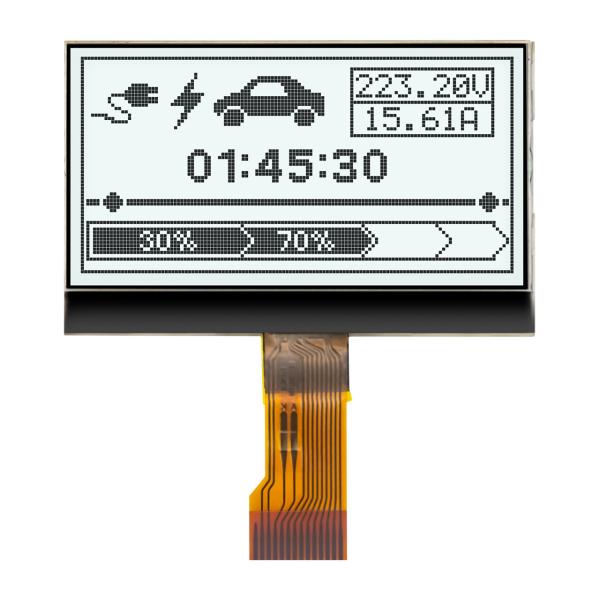 COG LCD display module | 128x64 FSTN+ LCD Display | Gray text on white background