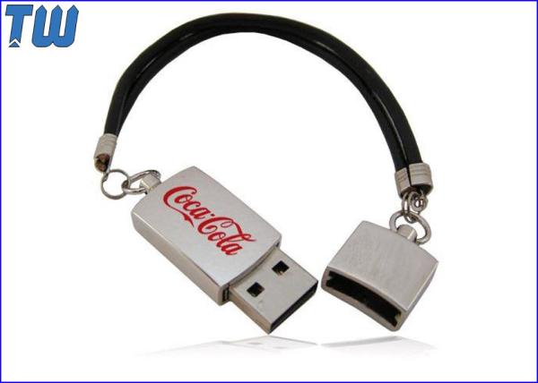 Wristband Design 8GB Thumb Drive PU Leather Rectangle Type Pen Drive