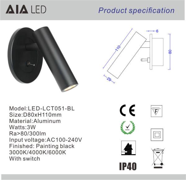 Indoor recessed mounted bedroom bed wall lighting headboard wall light led reading bedside wall lamps for villas