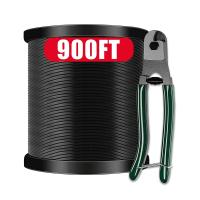 7x7 304 1/16 Acero inoxidable Vinyl negro revestido de alambre para suspensión de luz de cuerda