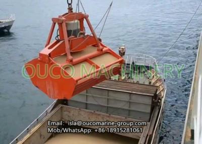 Electric Hydraulic Clamshell Grab Bucket , 12 Cubic Cargo Bulk Grab Bucket