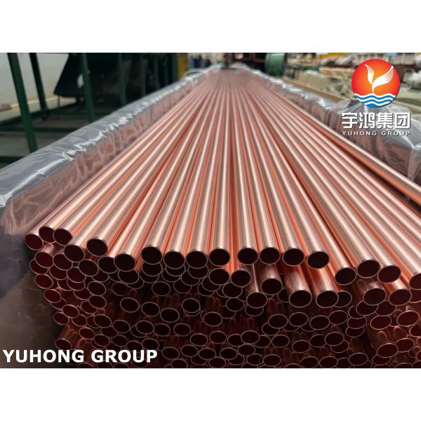 ASTM B111 UNS C12200 Red Copper Tube 99.9Cu DHP Tube Seamless Heat Exchanger Tube