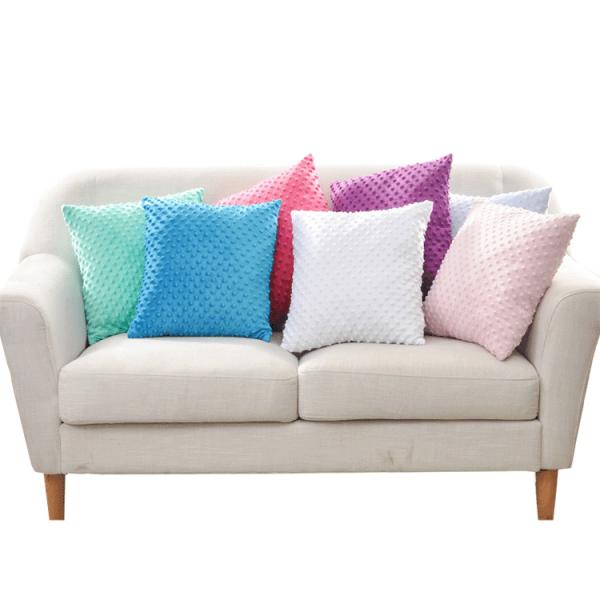 Cozy Square Throw Pillow Covers 18x18 Minky Bubble Couch Pillow Covers