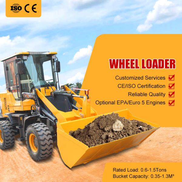 Small Front End Loader CE/EPA 1Ton 1.2t 1.5t 2t 2.5Ton Compact Multifunctionality Diesel Bucket Wheel Loader for Sale