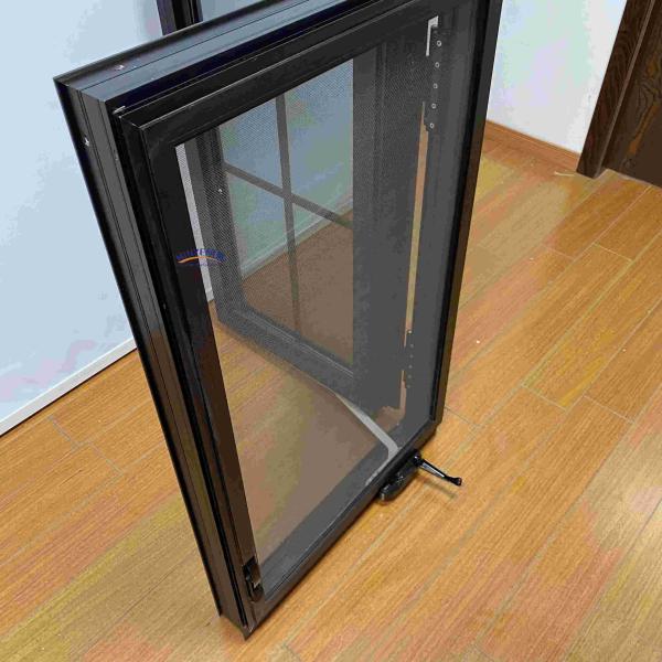 American Style  Aluminum Casement Windows Crank Control Laminated Aluminum Casement